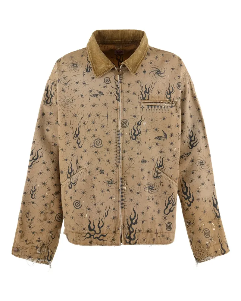 SAINT MXXXXXX Jacke mit grafischem Print - Nude Nude