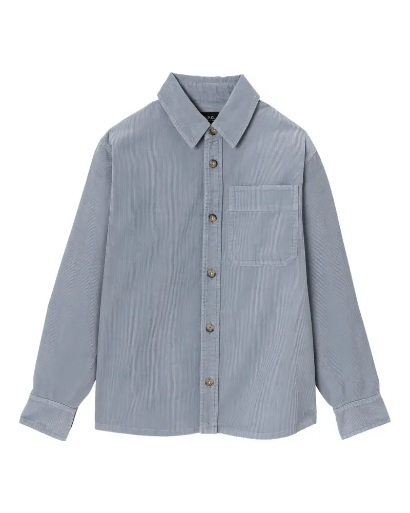 A.P.C. Cordjacke mit Brusttasche - Blau Blau