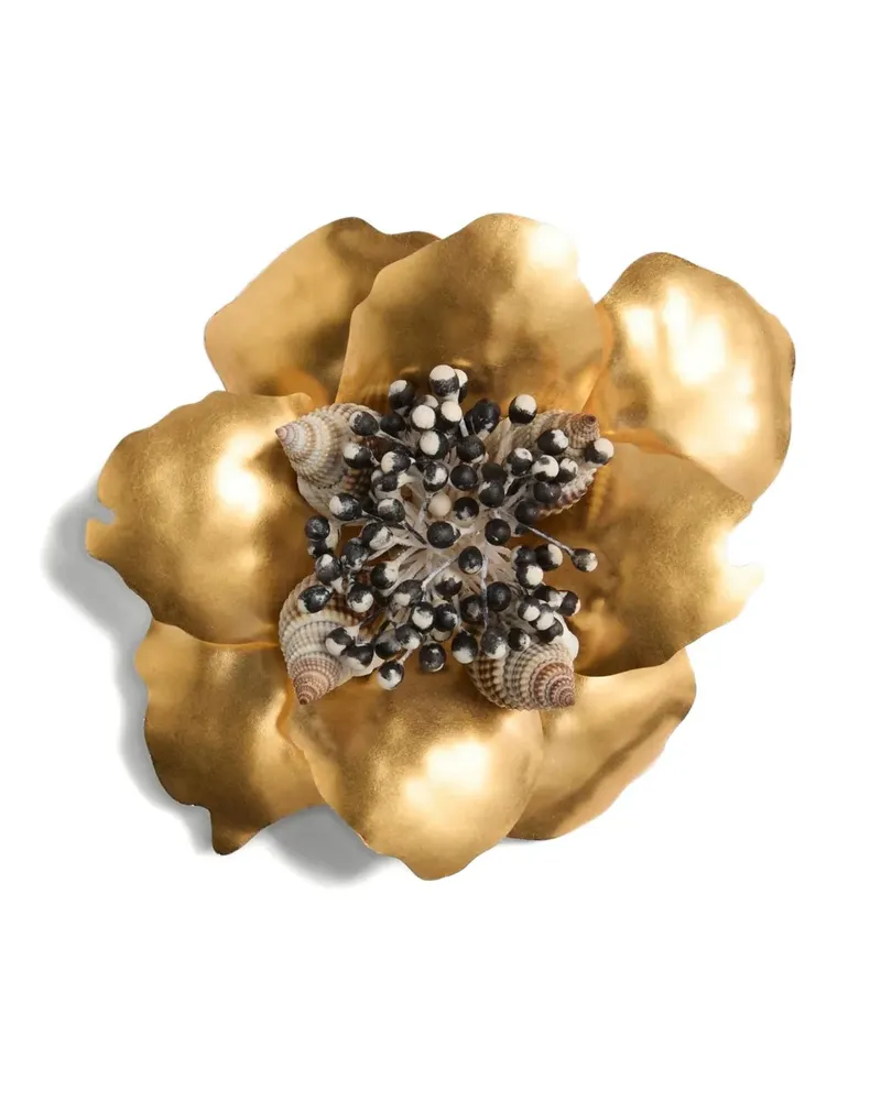 Valentino Garavani Jardin Aquatique Blumenbrosche - Gold Gold