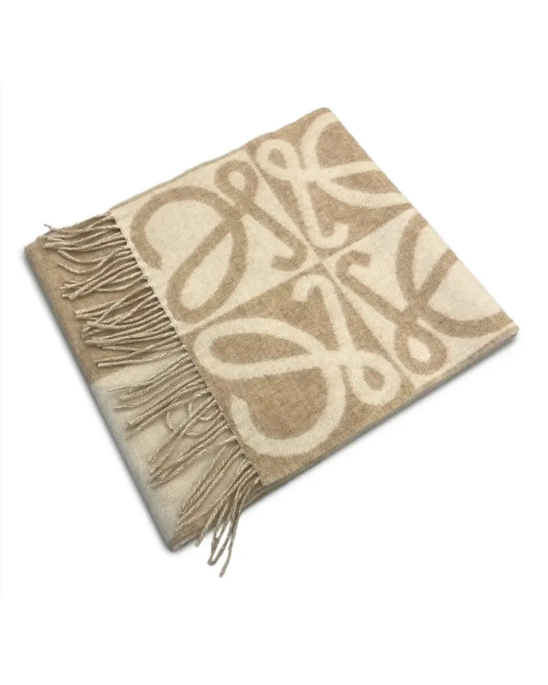 Loewe Fransenschal mit Anagram-Muster - Nude Nude