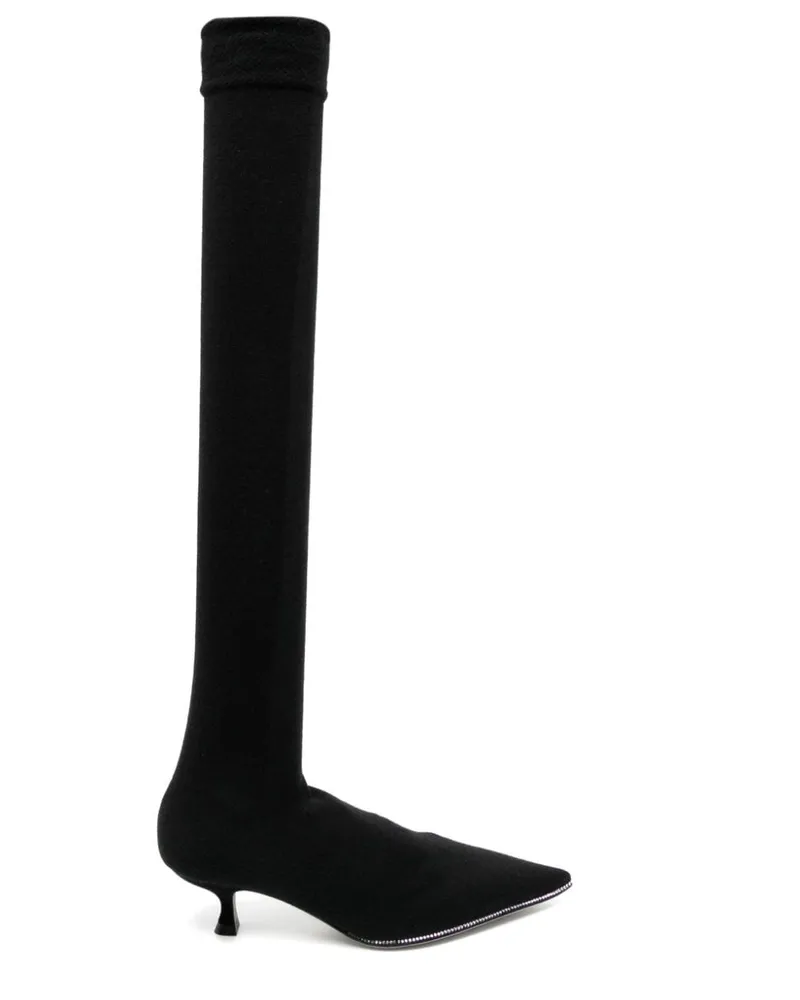 René Caovilla Overknee-Stiefel 40mm - Schwarz Schwarz