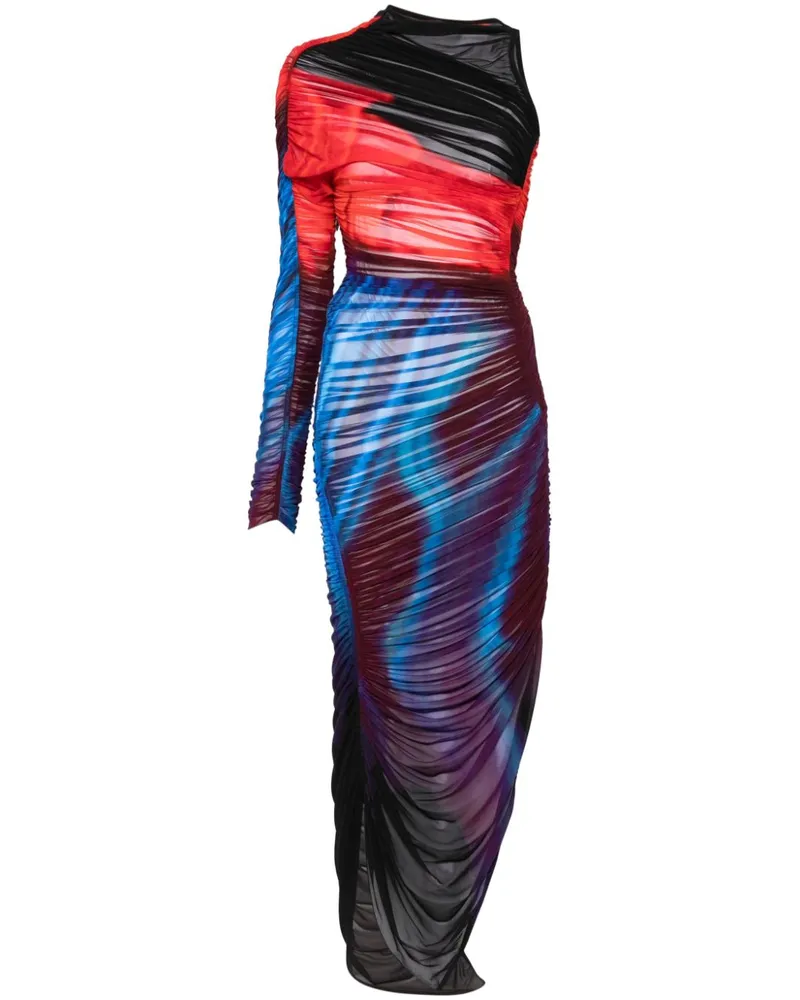 Thierry Mugler Asymmetrisches Kleid - Blau Blau