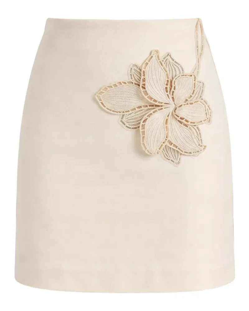 Twin-Set floral-applique skirt - Nude Nude