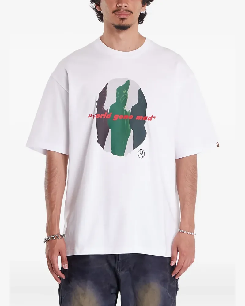 BAPE T-Shirt mit Hai-Print - Weiß Weiß