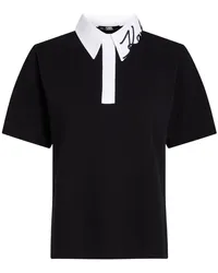 Karl Lagerfeld Signature Poloshirt aus Bio-Baumwolle Schwarz