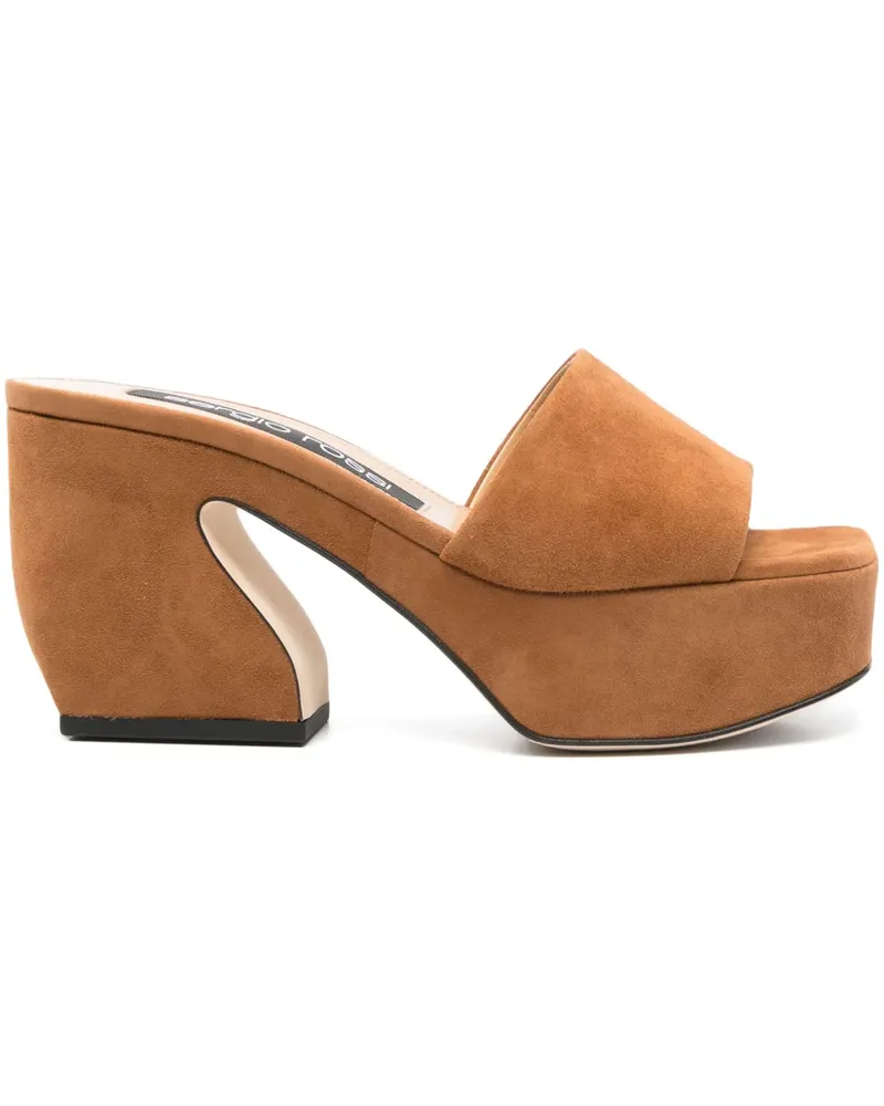 Sergio Rossi Sr Si Rossi Mules 100mm - Braun Braun