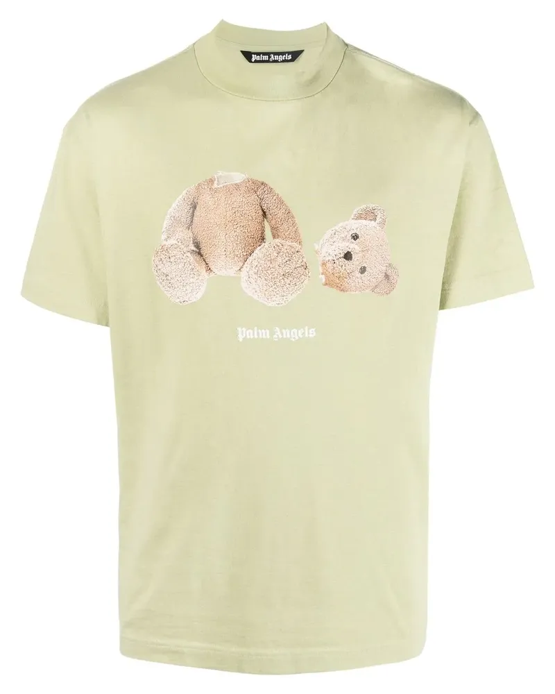 Palm Angels Baumwoll-T-Shirt mit Teddybär-Motiv - Grün Grün