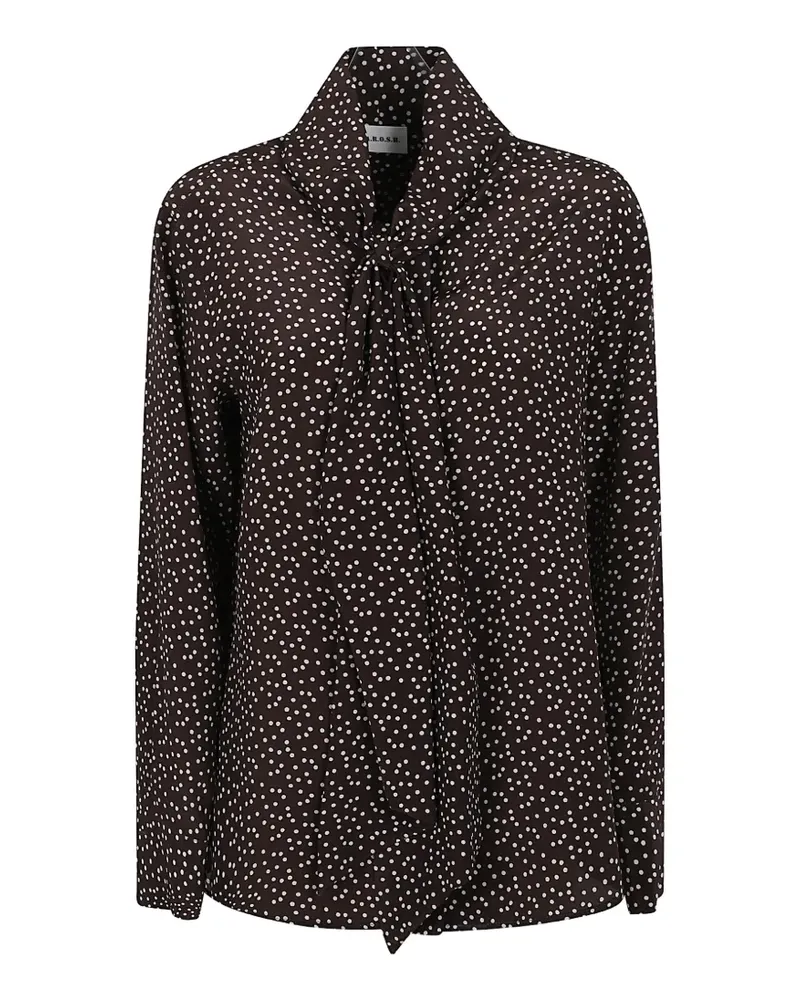 P.A.R.O.S.H. P.A.R.O H. Schluppenbluse mit Polka Dots - Braun Braun