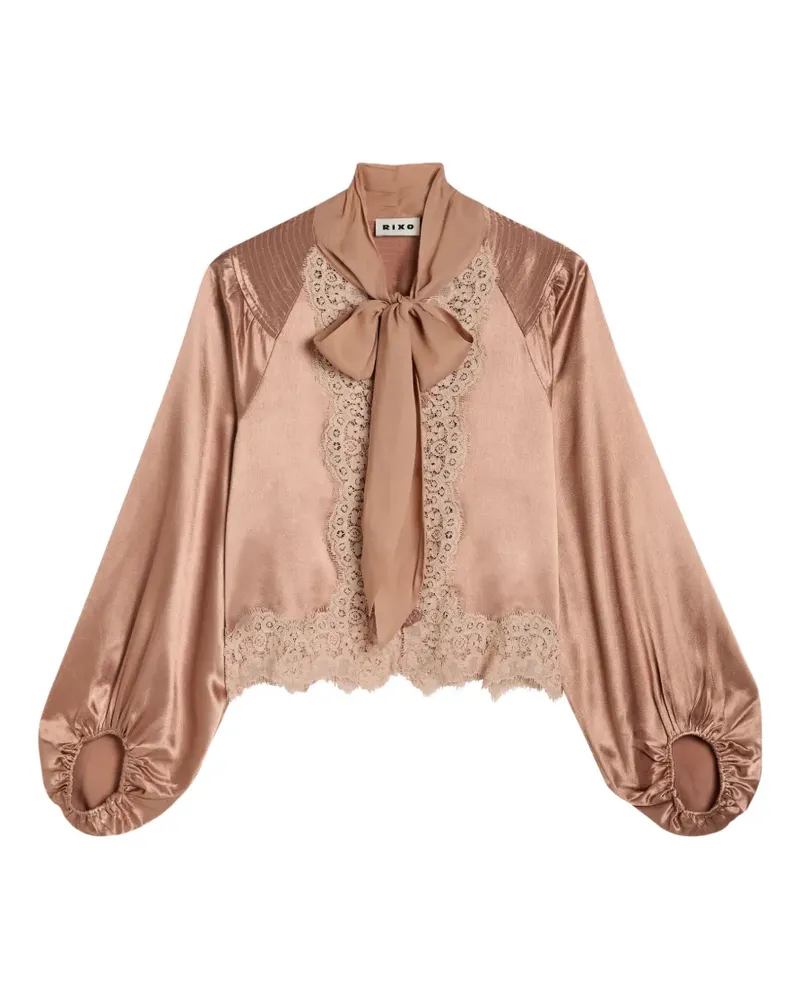 RIXO Nalani lace-trimmed blouse - Nude Nude