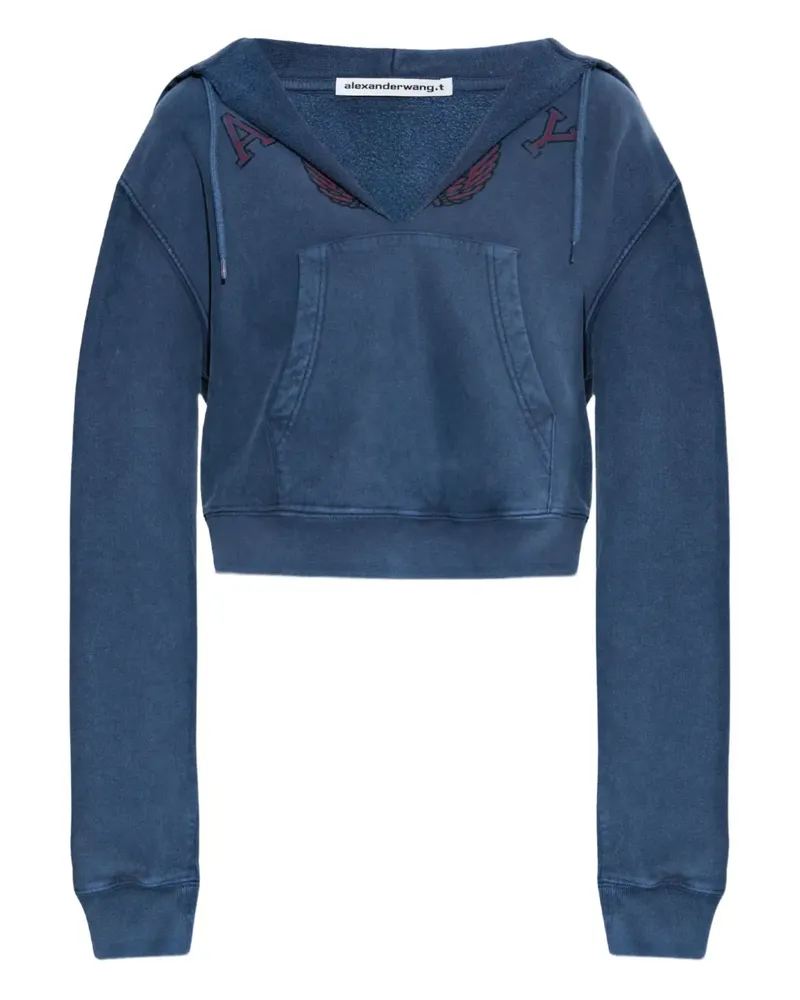 Alexander Wang Hoodie im Distressed-Look - Blau Blau