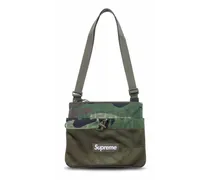 Schultertasche mit Logo-Print - Grün