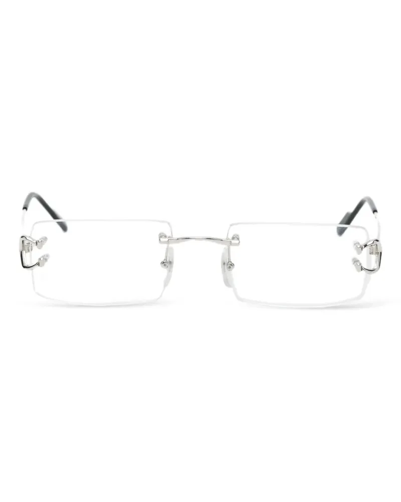 Cartier Brille mit eckigem Gestell - Silber Silber