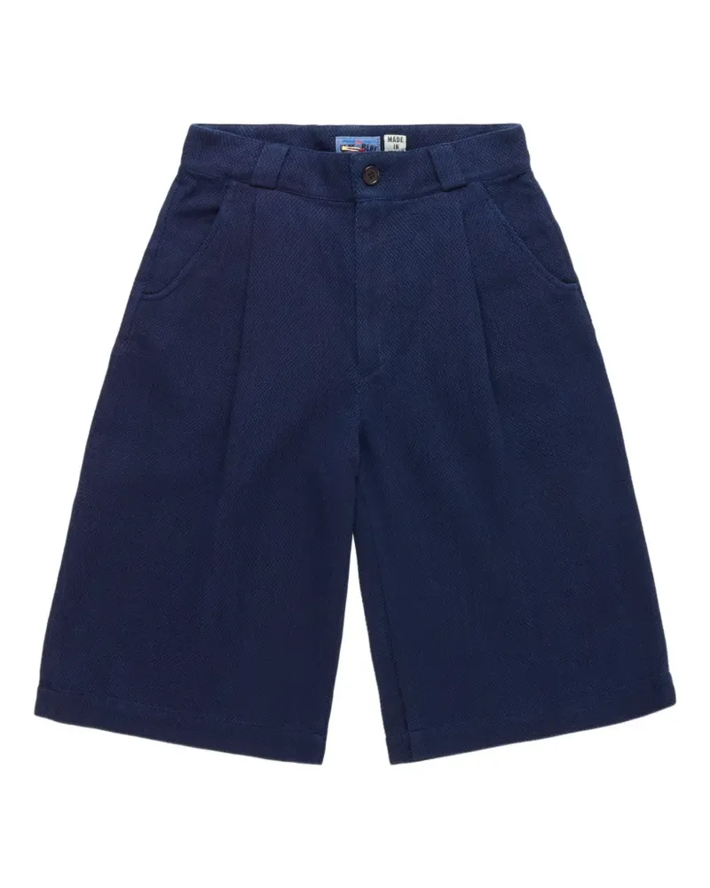 Blue Blue Japan Sashiko wide-leg shorts - Blau Blau