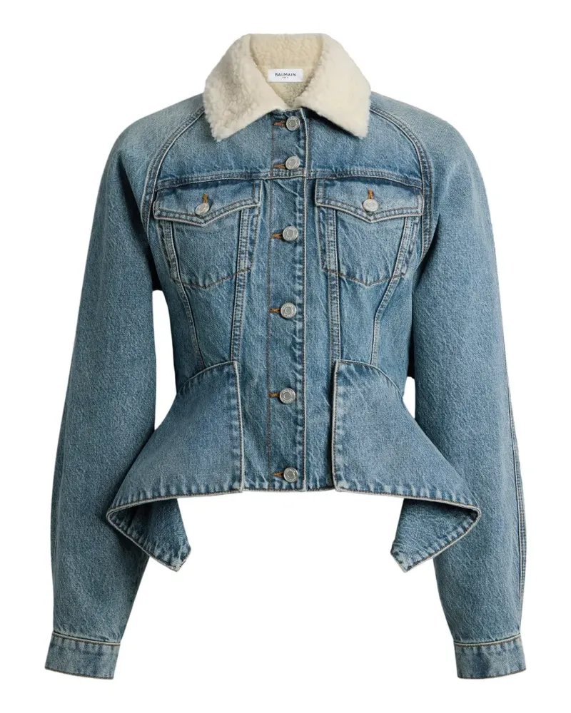 Balmain Ausgeblichene Jeansjacke - Blau Blau
