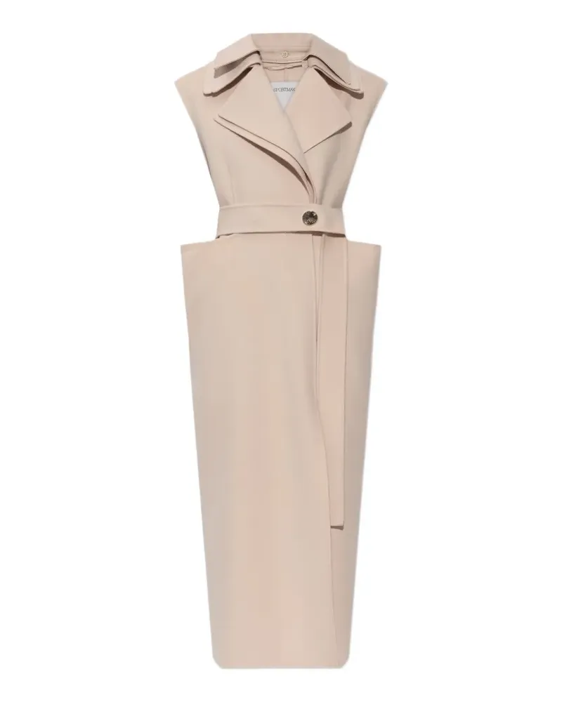 SPORTMAX Spsbosso belted sleeveless coat - Nude Nude