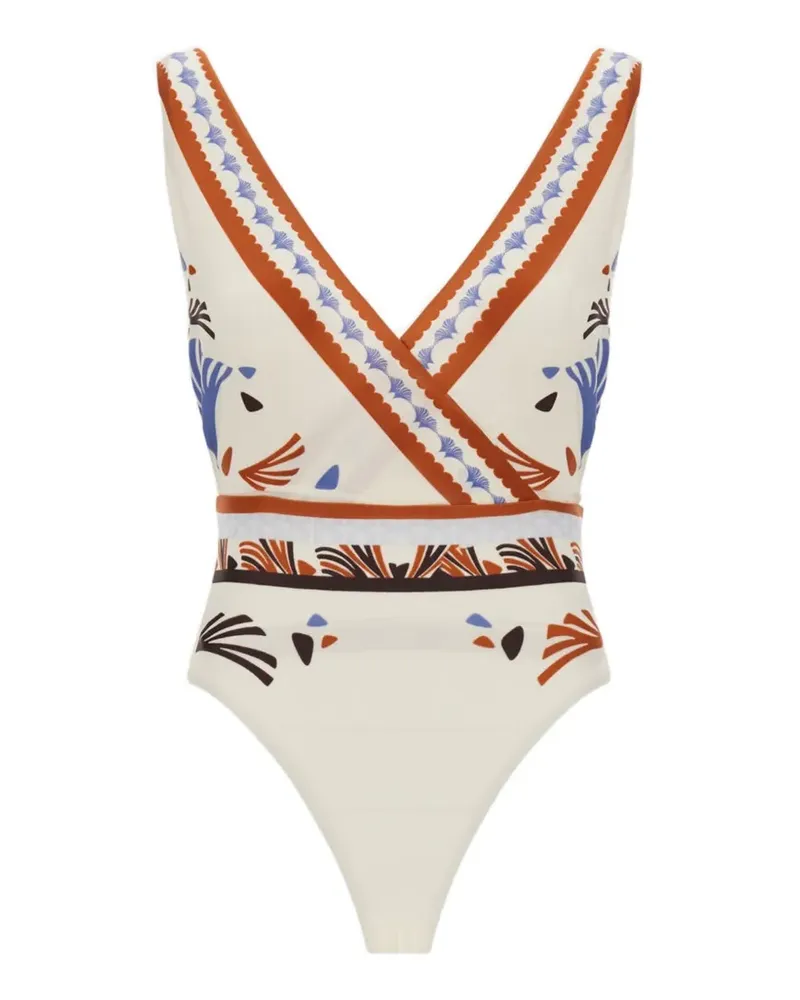 Herno Badeanzug mit Summer-Print - Weiß Weiß