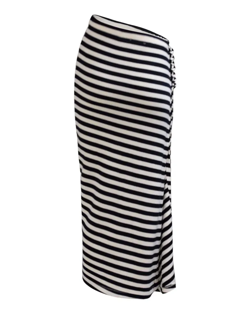 Paco Rabanne striped ruched skirt - Blau Blau