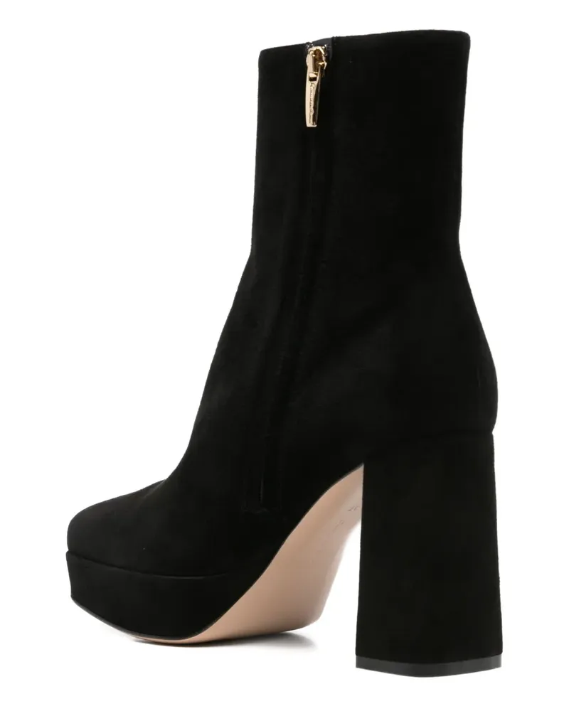 Gianvito Rossi Holly Wildlederstiefel mit Plateau 70mm - Schwarz Schwarz