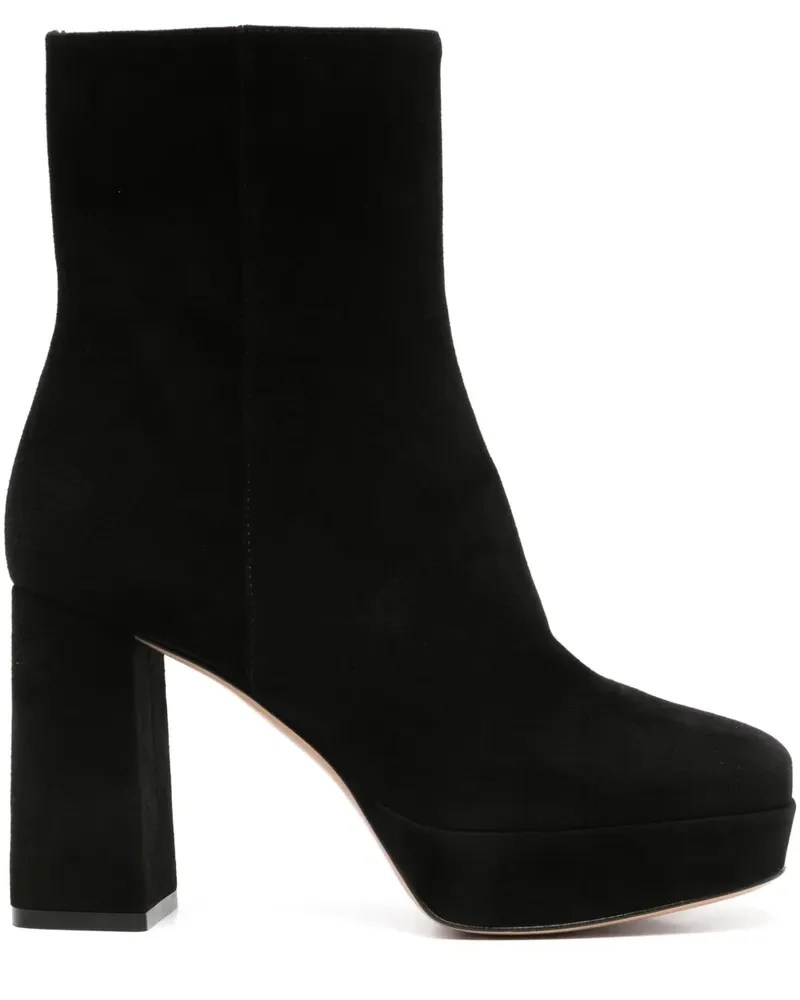 Gianvito Rossi Holly Wildlederstiefel mit Plateau 70mm - Schwarz Schwarz