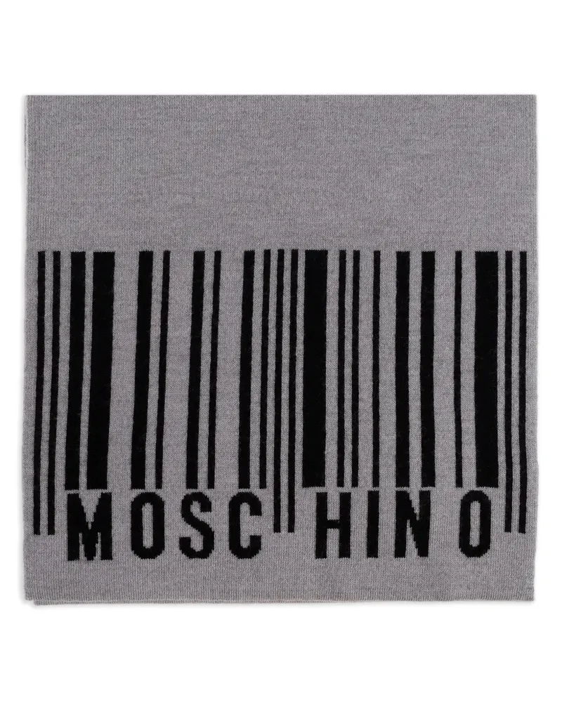 Moschino Schal mit Barcode-Logo - Grau Grau