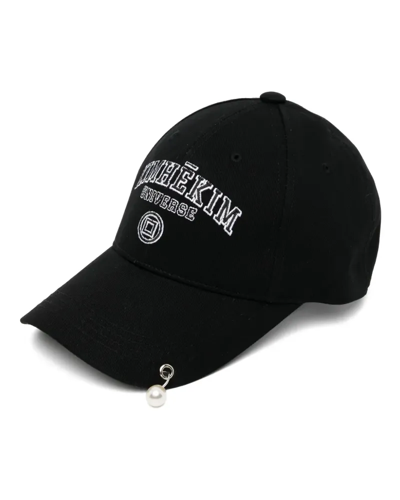 KIMHEKIM pearl-embellished logo-embroidered cap - Schwarz Schwarz