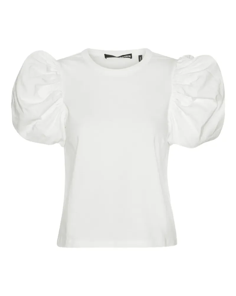 ROTATE Birger Christensen T-Shirt mit Puffärmeln - Weiß Weiß