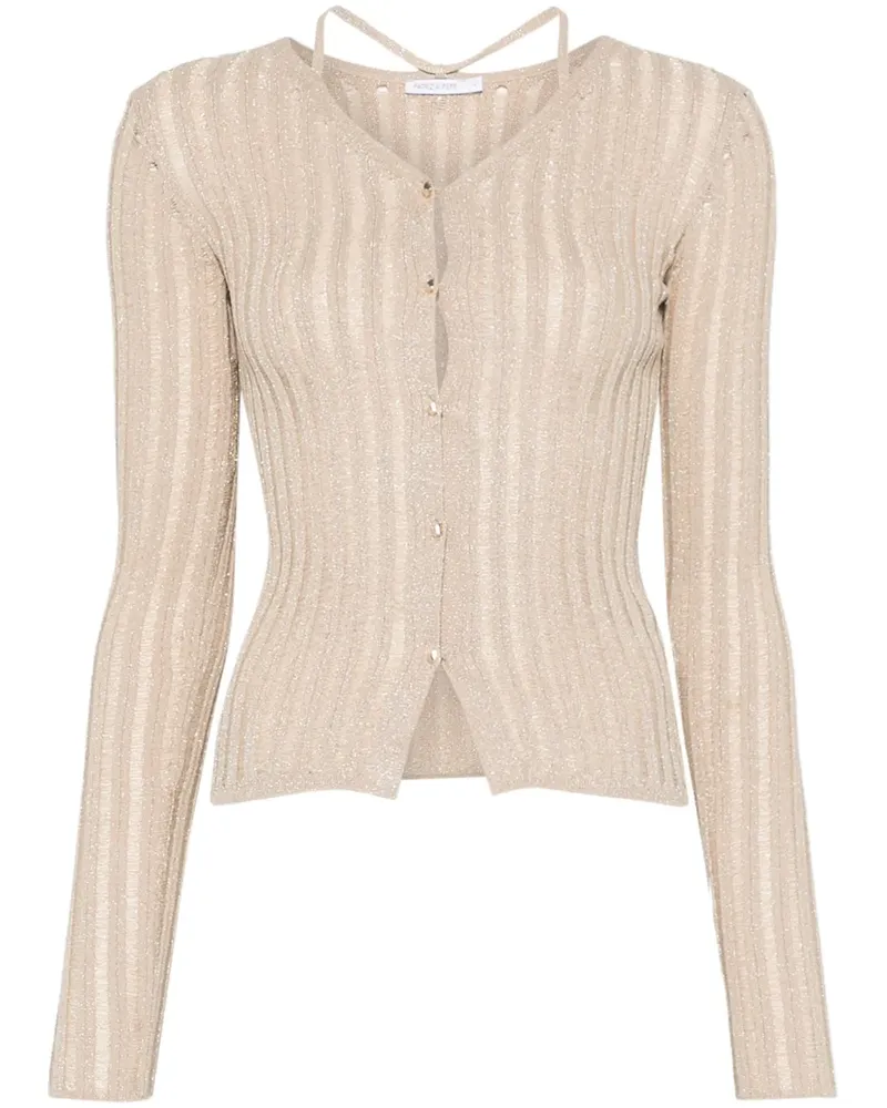 Patrizia Pepe Gerippter Cardigan - Nude Nude