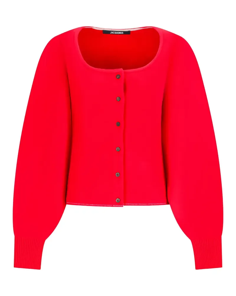 Jacquemus The Tempo Cardigan mit U-Ausschnitt - Rot Rot
