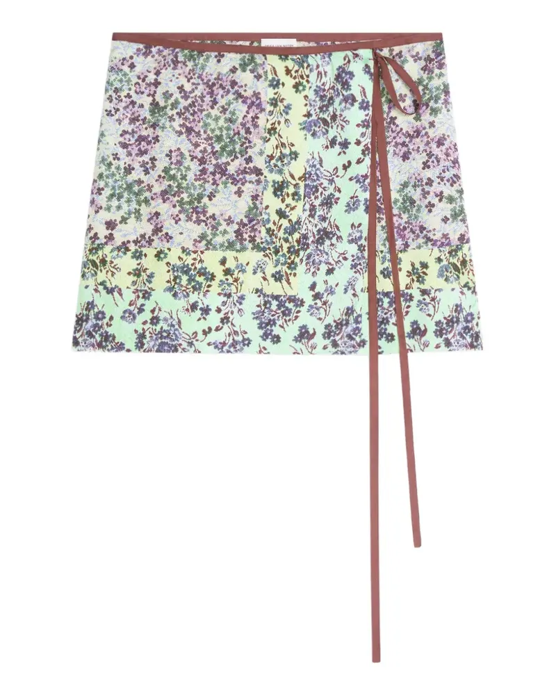 Dries van Noten Wickelrock mit Print - Grün Grün