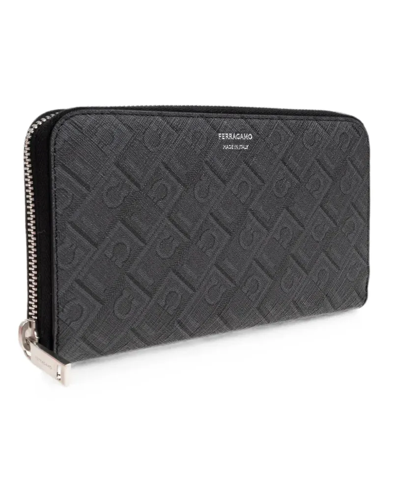 Ferragamo monogram zip-around wallet - Grau Grau