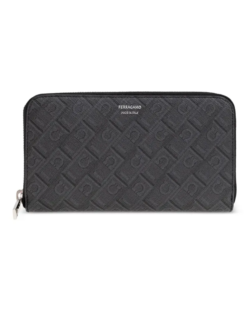 Ferragamo monogram zip-around wallet - Grau Grau