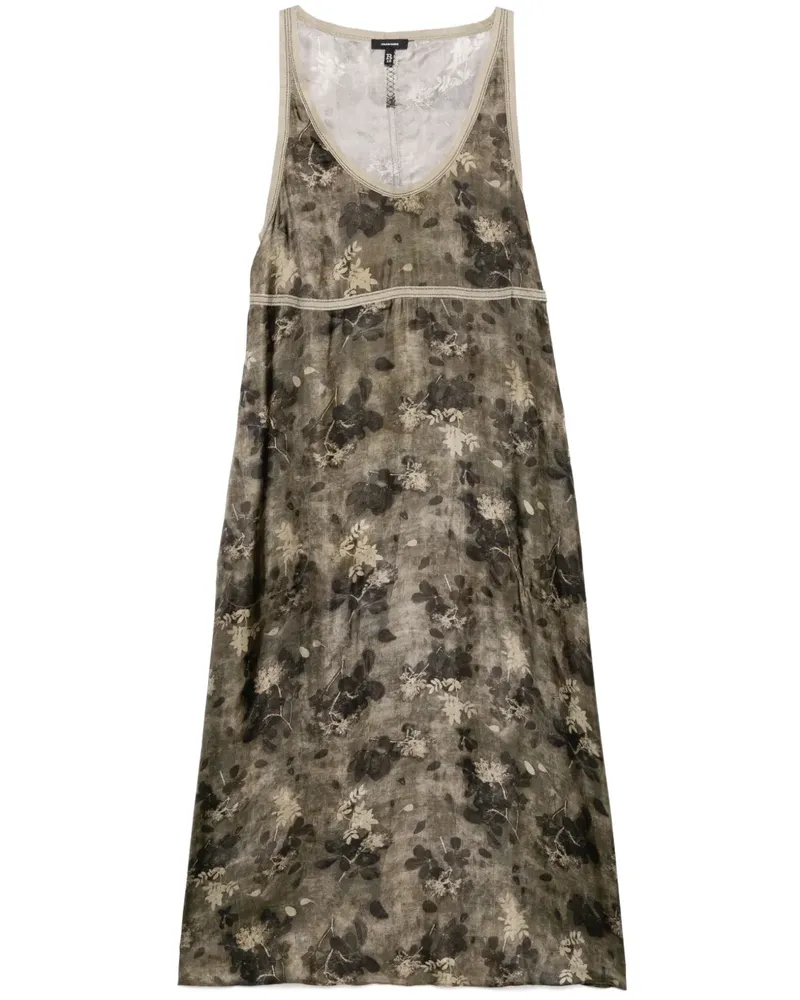 R13 Kleid mit Streifen - Grün Grün