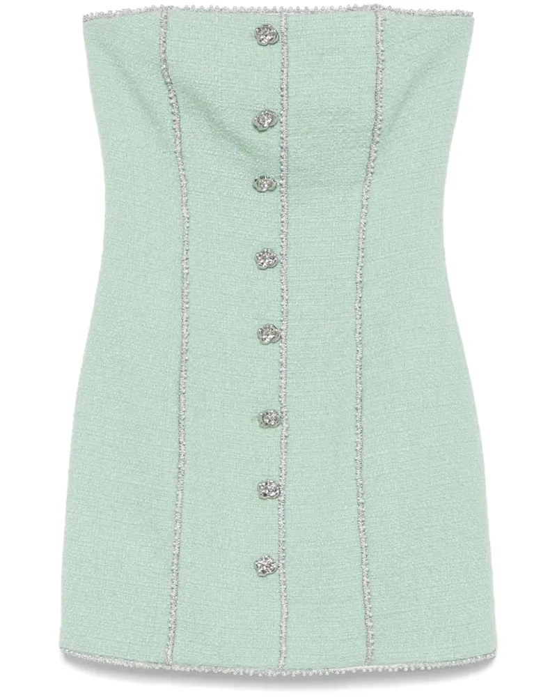 ROTATE Birger Christensen Minikleid aus Bouclé - Grün Grün