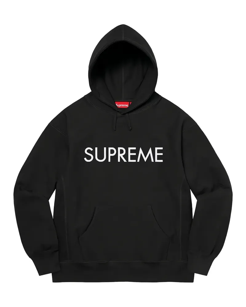Supreme Being Capital logo-embroidered hoodie - Schwarz Schwarz
