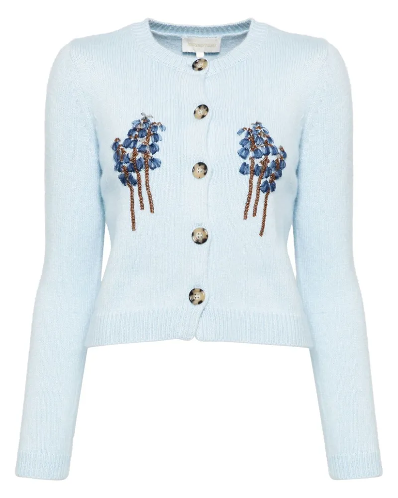 SHUSHU/TONG Cardigan mit Perlen - Blau Blau