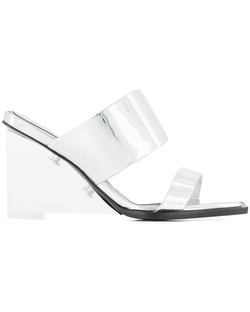 Alexander McQueen Wedge-Sandalen mit eckiger Kappe - Silber Silber