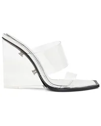 Alexander McQueen Wedge-Sandalen mit eckiger Kappe Silber