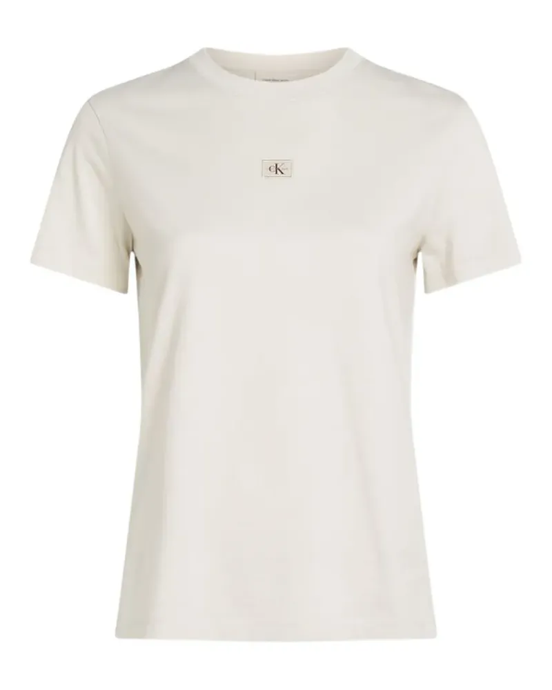 Calvin Klein logo-patch T-shirt - Nude Nude