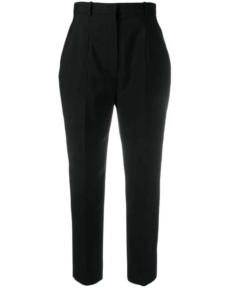 Alexander McQueen Klassische Cropped-Wollhose - Schwarz Schwarz