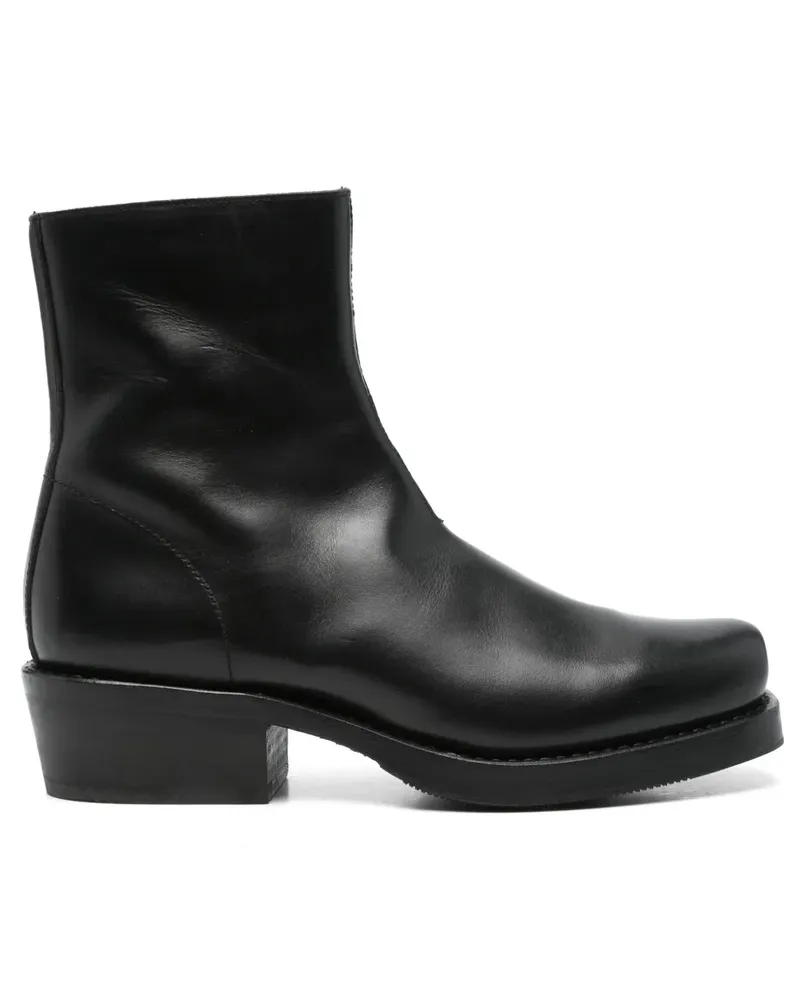 Second/Layer Stiefeletten aus Leder 50mm - Schwarz Schwarz