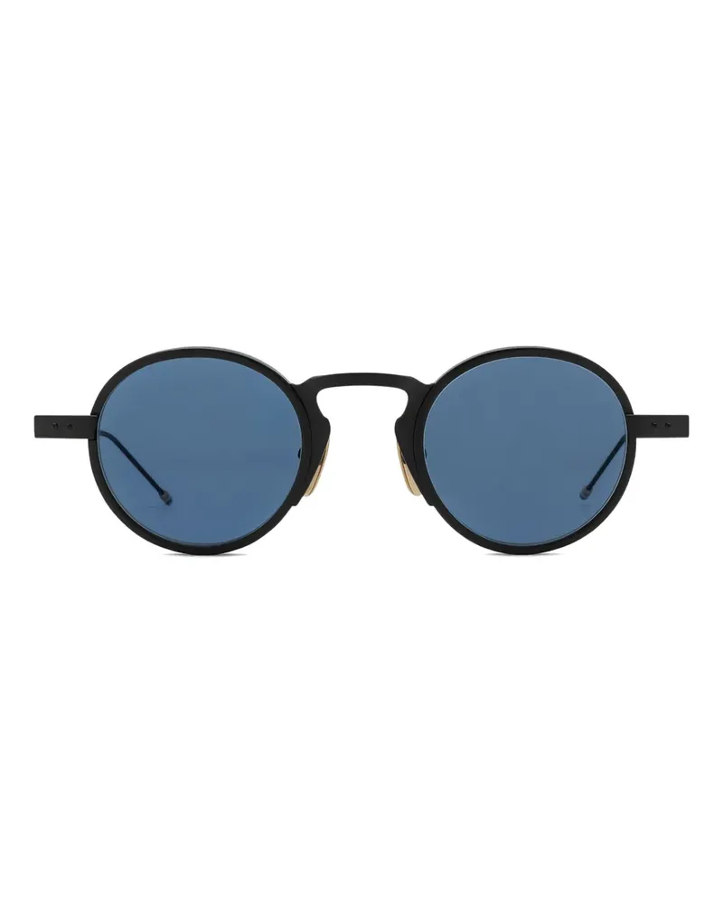 Thom Browne Sonnenbrille mit rundem Gestell - Schwarz Schwarz