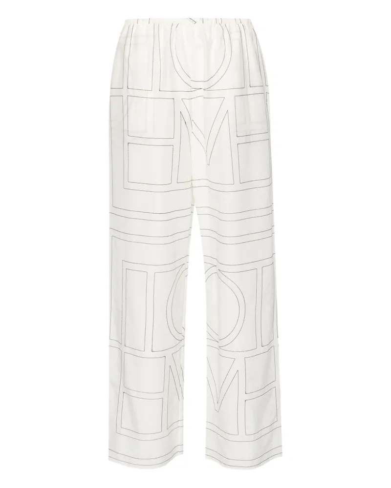 Totême Pyjama-Hose mit Monogramm Weiß