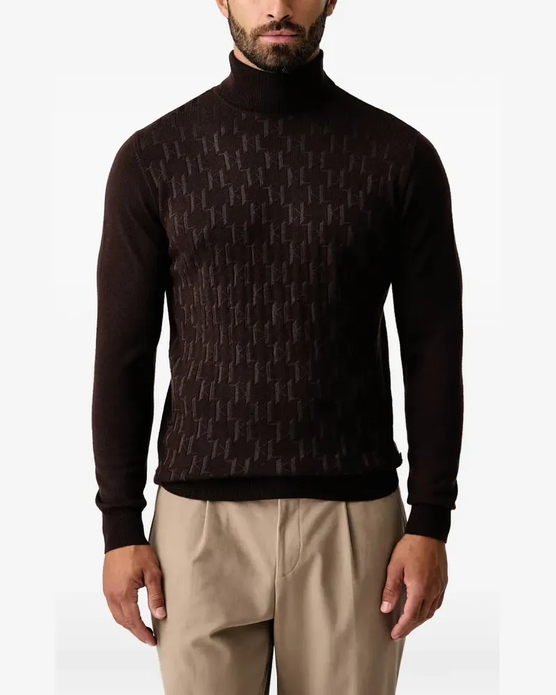 Karl Lagerfeld Rollkragenpullover mit Monogramm - Braun Braun