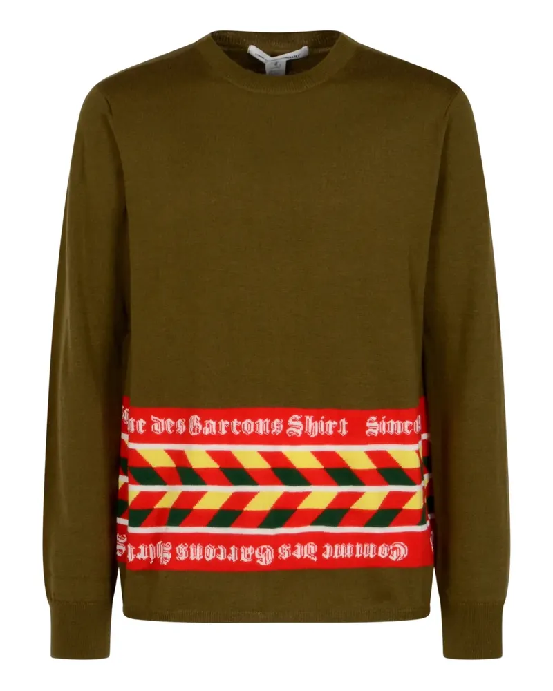 Comme des Garçons striped-panel sweater - Braun Braun