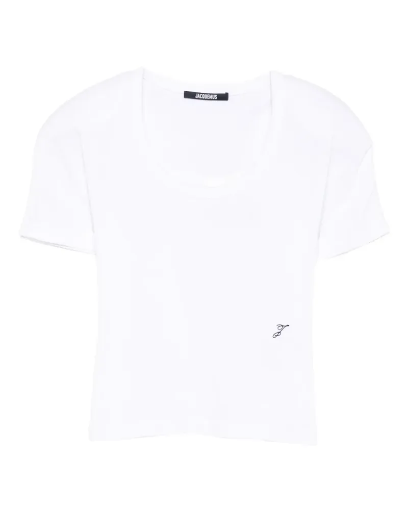 Jacquemus T-Shirt mit U-Ausschnitt - Weiß Weiß