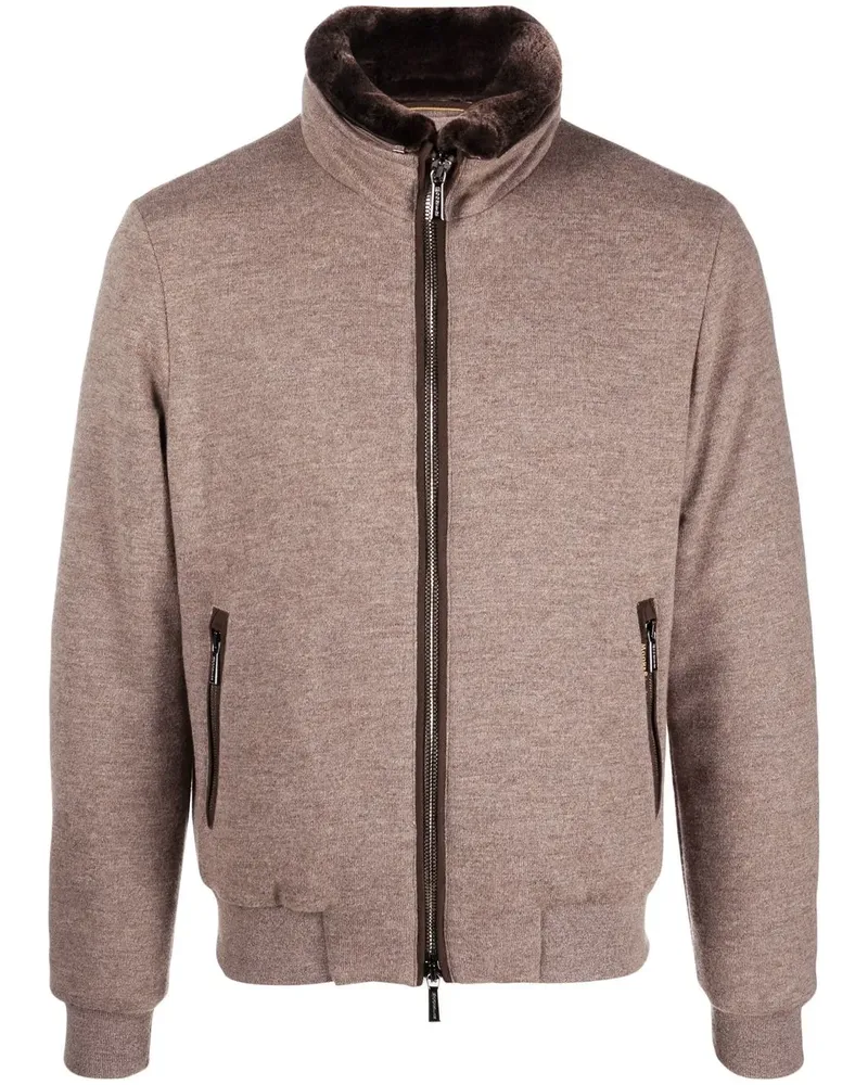 MOORER Gefütterte Jacke mit Reißverschluss - Braun Braun