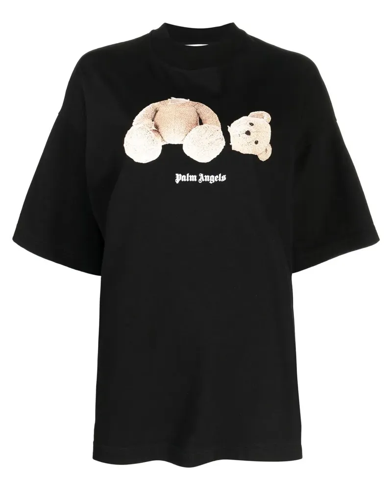 Palm Angels T-Shirt mit Teddybär - Schwarz Schwarz