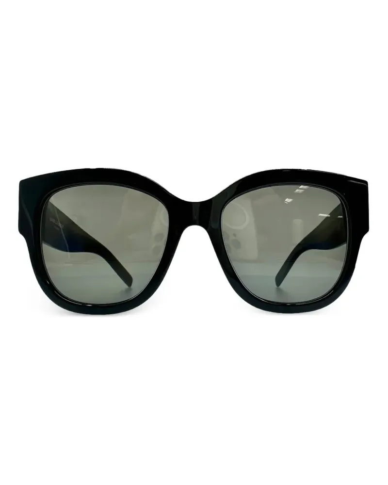 Saint Laurent SL M95 Sonnenbrille mit Logo-Schild - Schwarz Schwarz