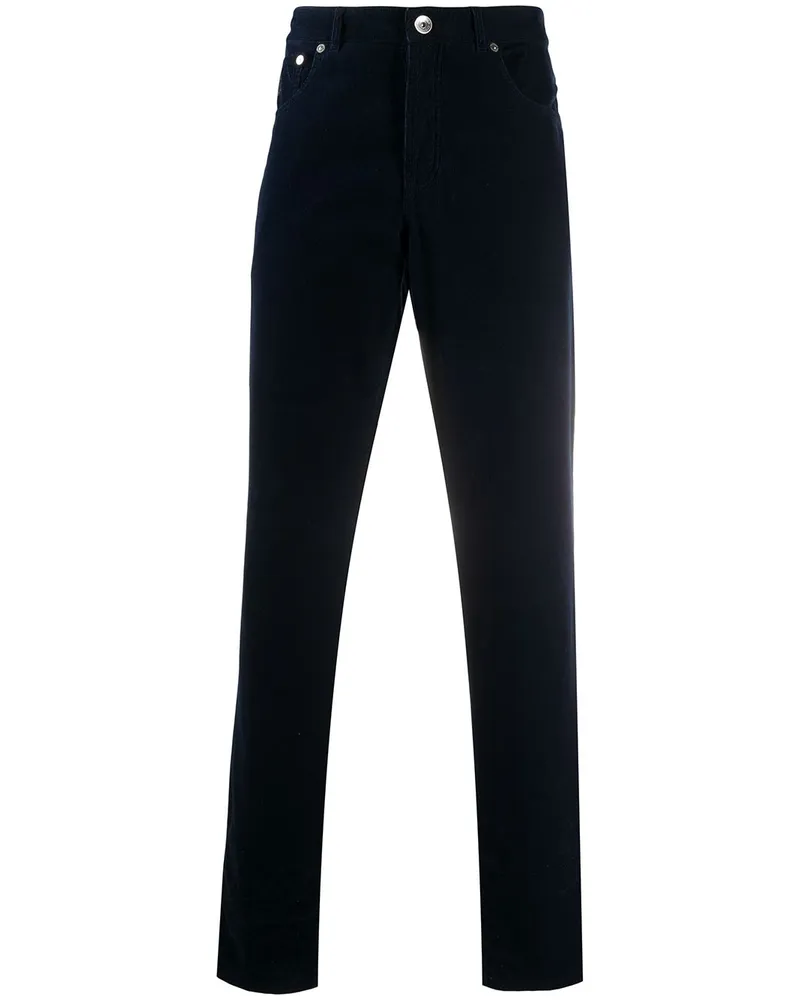 Brunello Cucinelli Gerade Cord-Chino - Blau Blau