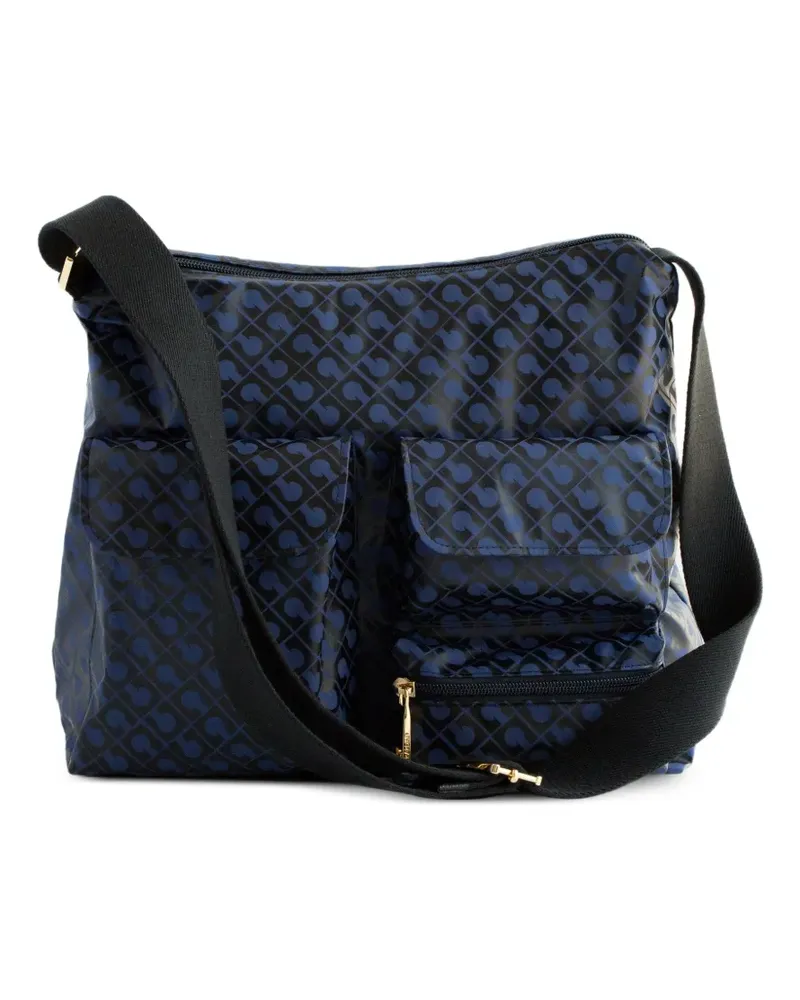 Gherardini Schultertasche mit Monogramm-Print - Blau Blau